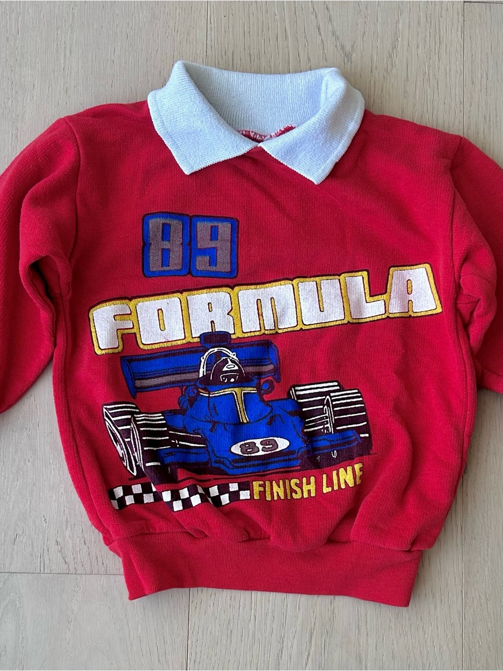 Vintage Kids 3-4T Racing Sweatshirt with White Collar